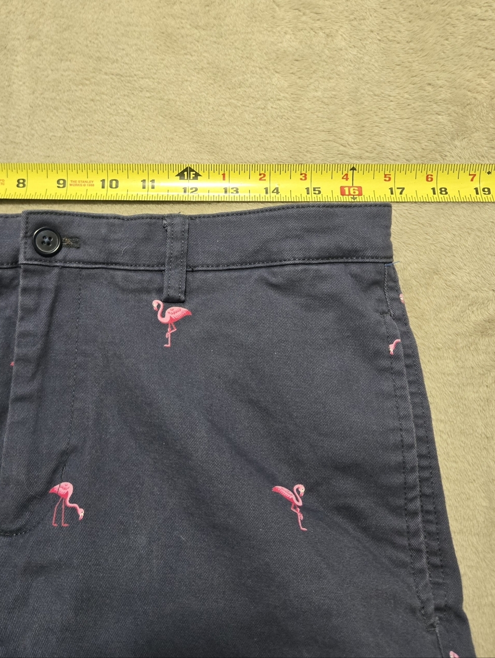 Chaps Chino Shorts Flamingo All-over Print Mens Size 33 Beach Preppy - Picture 6 of 7